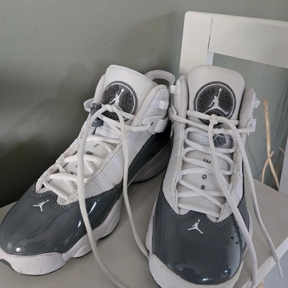 Nike Air Jordan 6 Rings White Cool Grey Sneakers Sz 5Y